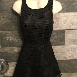 Black Netted Rope Overlay Dress